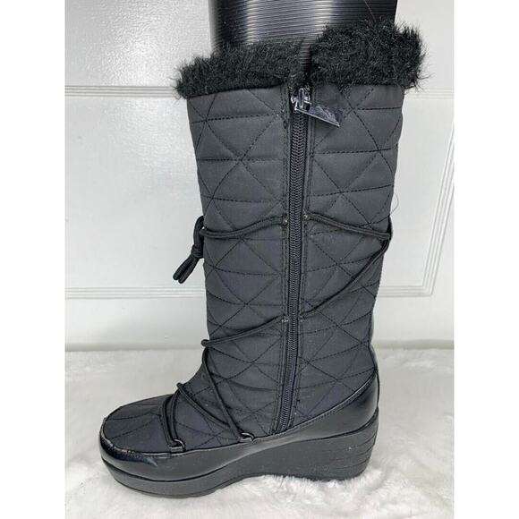 London Fog Womens Quilted Water-Resistant Winter Snow Boots With Faux Fur Size 6 - Picture 5 of 8